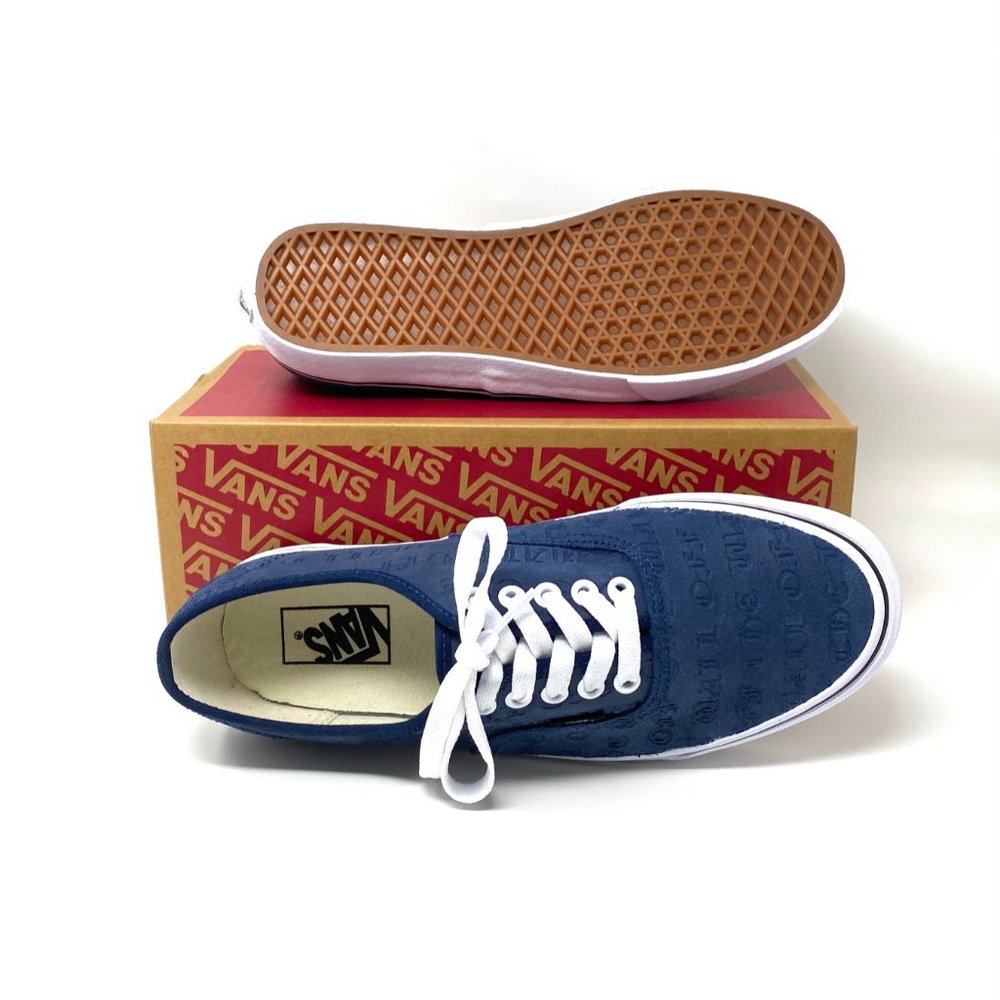 VANS Mens Size VN0A348A3YO Authentic Deboss OTW Drs Blue Suede Skate Low Sneaker - Picture 2 of 10
